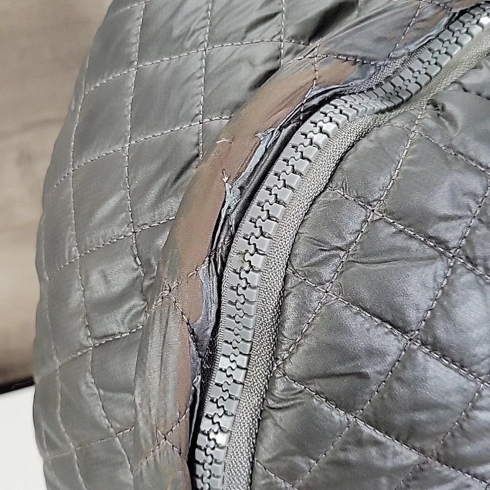 MZ Wallace Quilted Gray Nylon Backpack